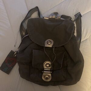 Guess Charcoal Backpack with Silver Accents
